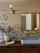 Floral Cave Blue New Primitivism Mural by Tres Tintas