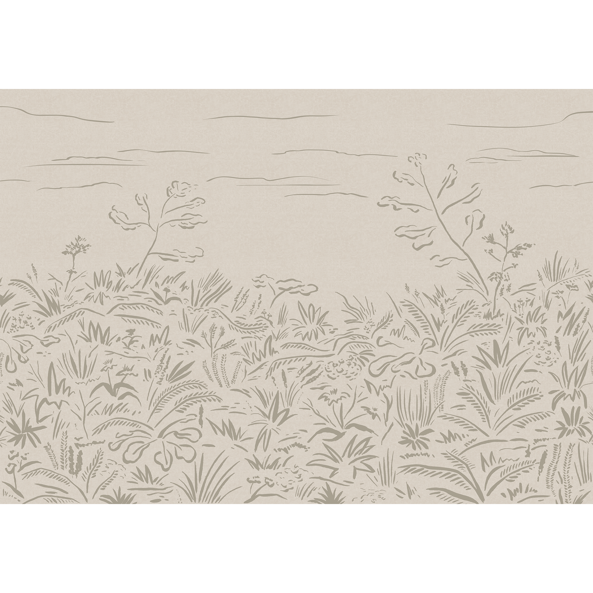 Floral Cave Grey New Primitivism Mural by Tres Tintas