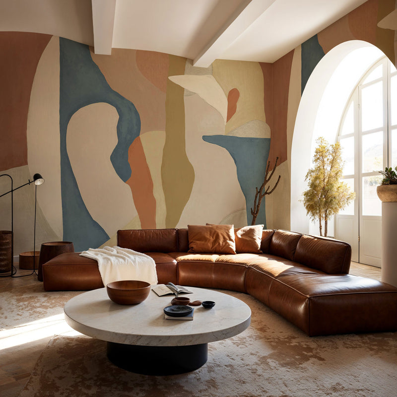 Abstract Mex Blue New Primitivism Mural by Tres Tintas
