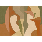 Abstract Mex Orange New Primitivism Mural by Tres Tintas
