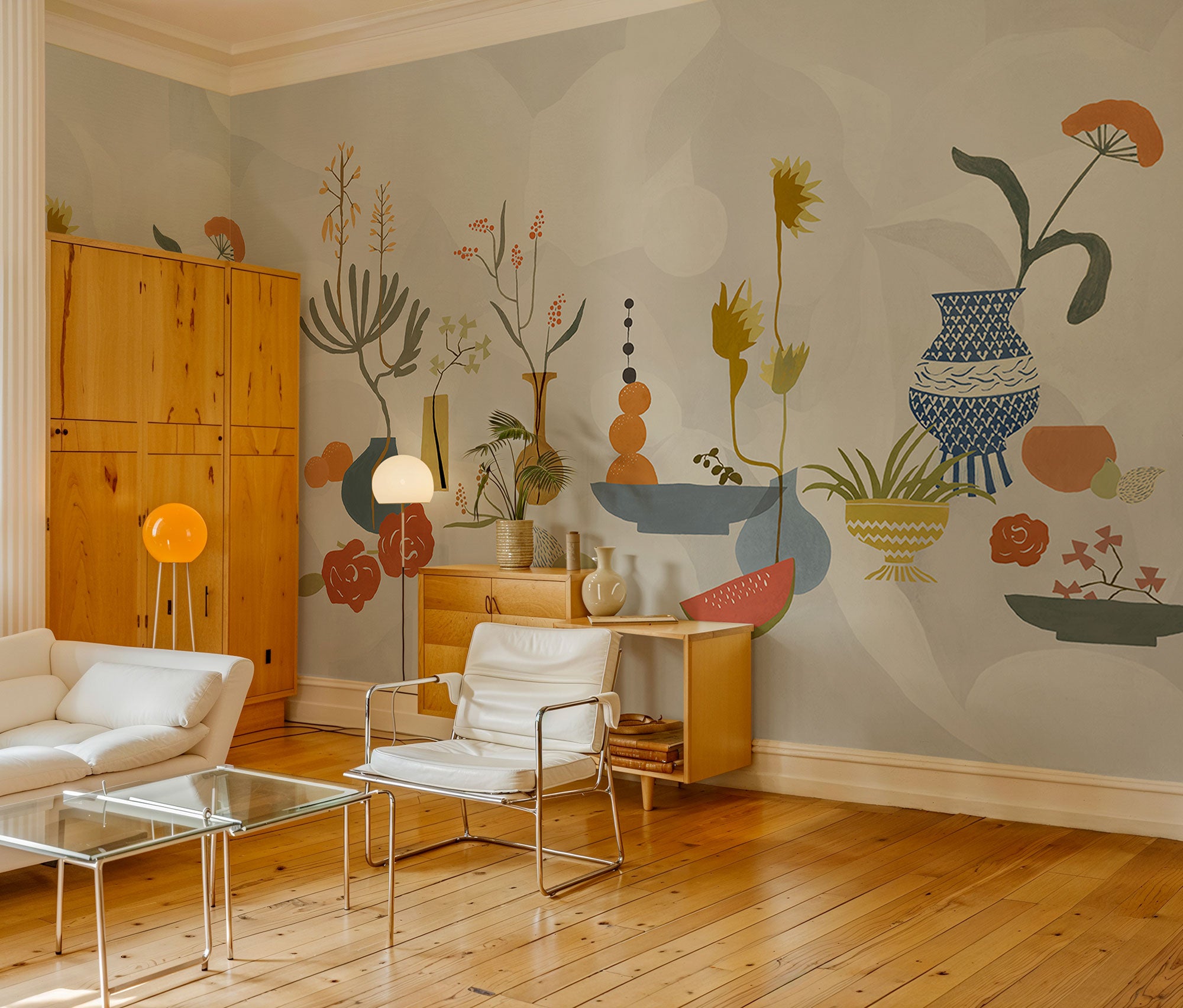Centrepiece Composition Blue New Primitivism Mural by Tres Tintas