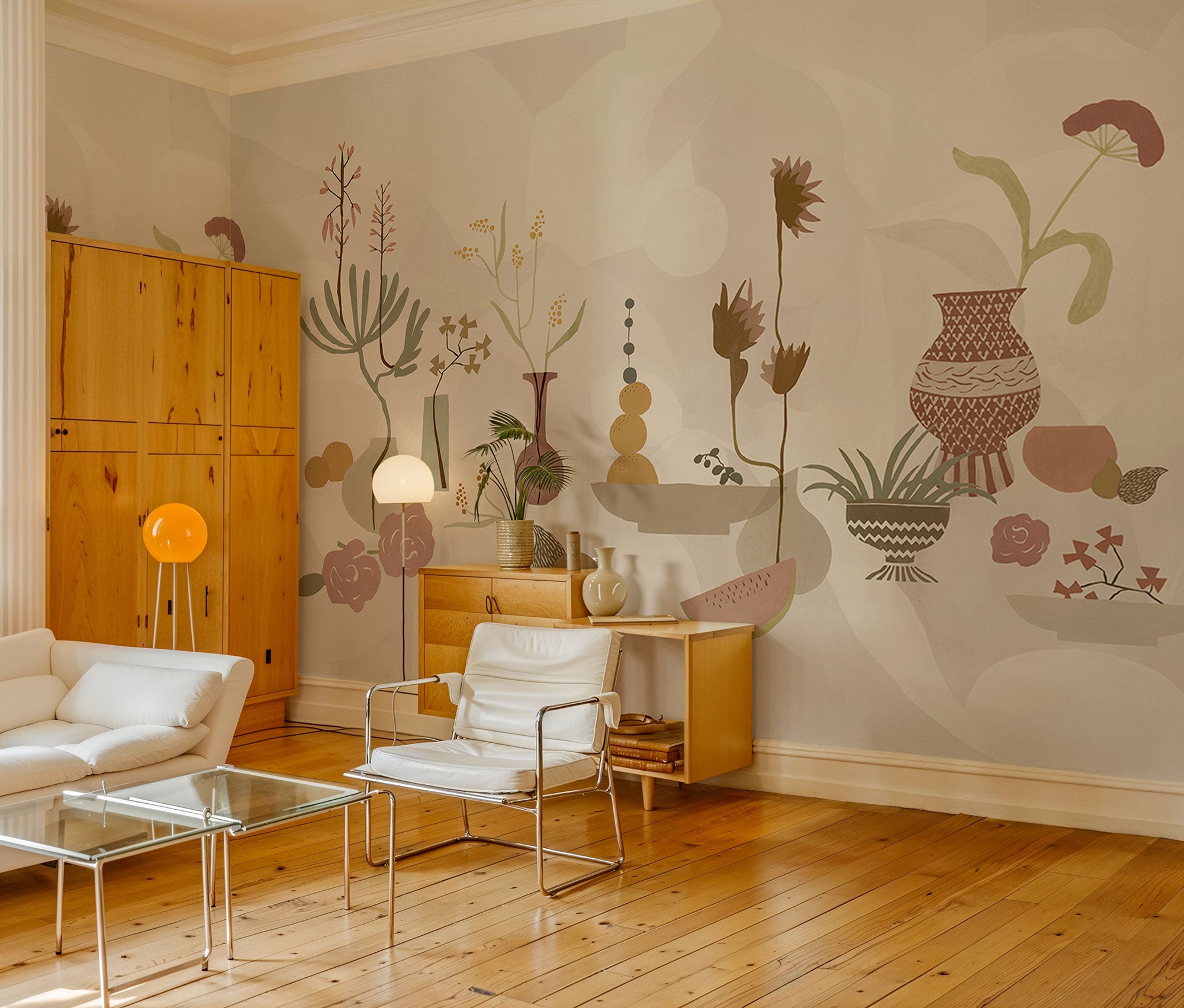 Centrepiece Composition Pink New Primitivism Mural by Tres Tintas