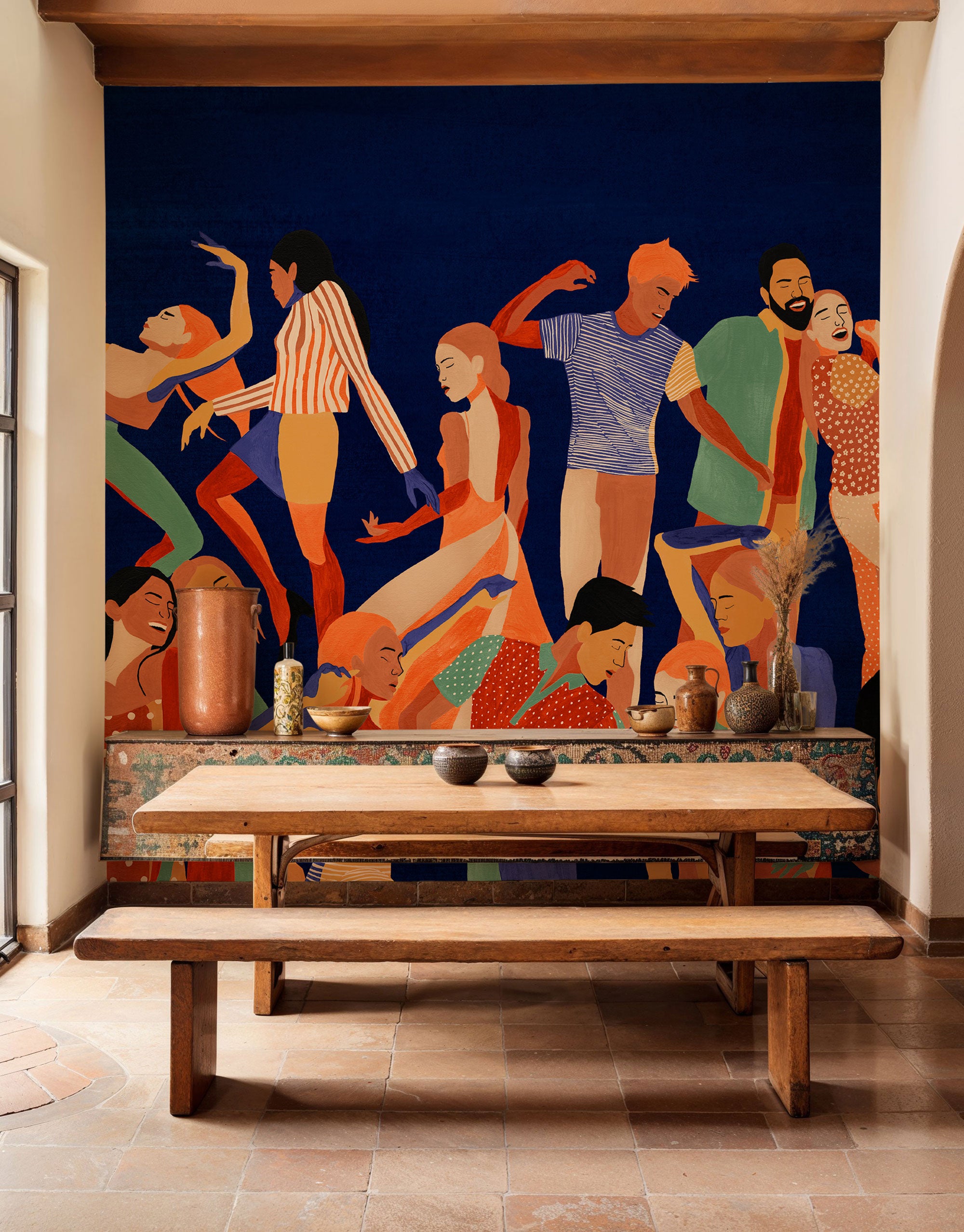 Verbena Mazarine Solera Mural by Tres Tintas