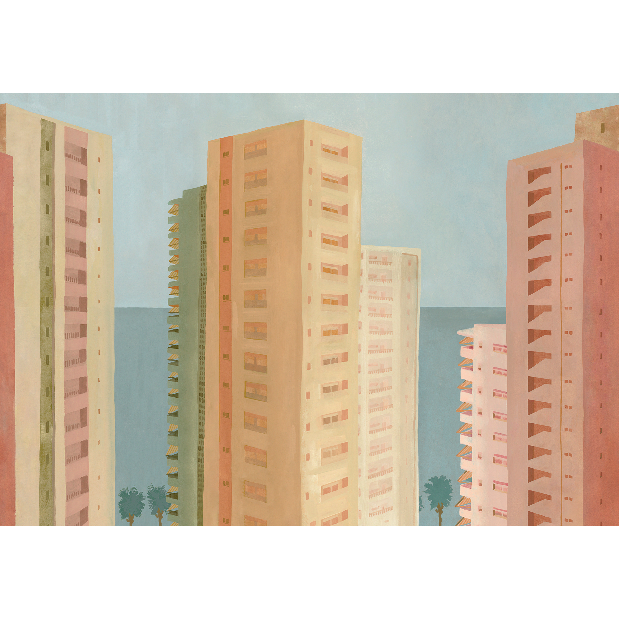 Benidorm Yellow Solera Mural by Tres Tintas