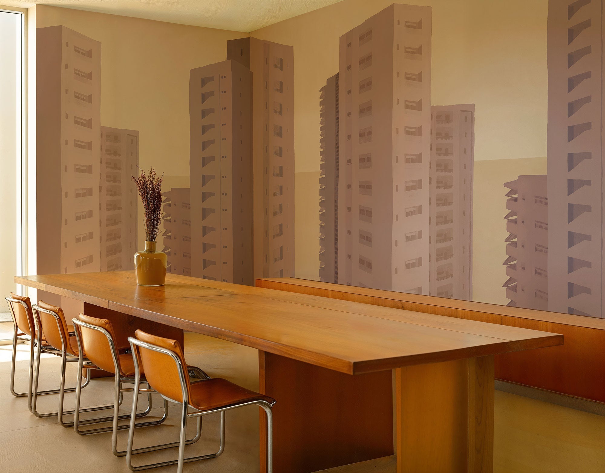 Benidorm Pink Solera Mural by Tres Tintas