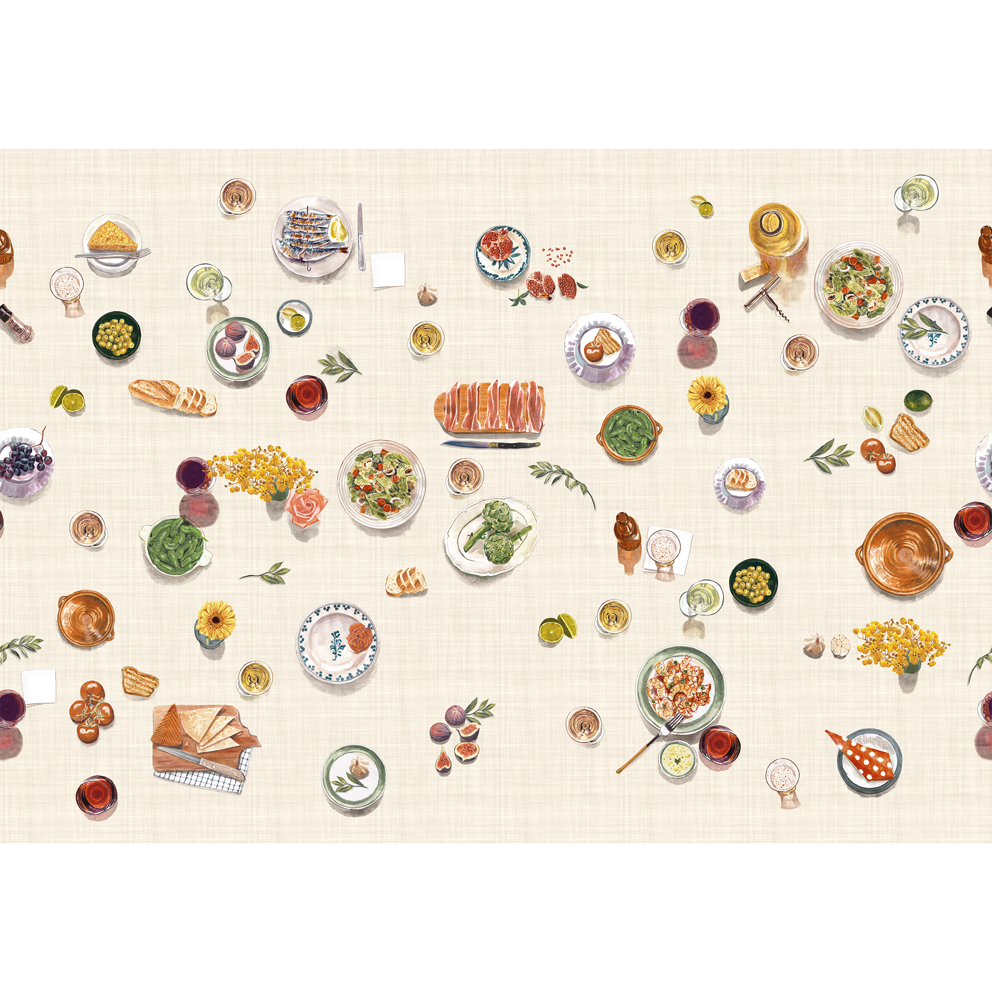 Tapeo White Solera Mural by Tres Tintas