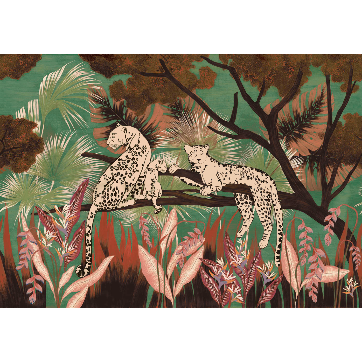 Onca Turquesa Bossa Nova Mural by Tres Tintas (400x280cm)