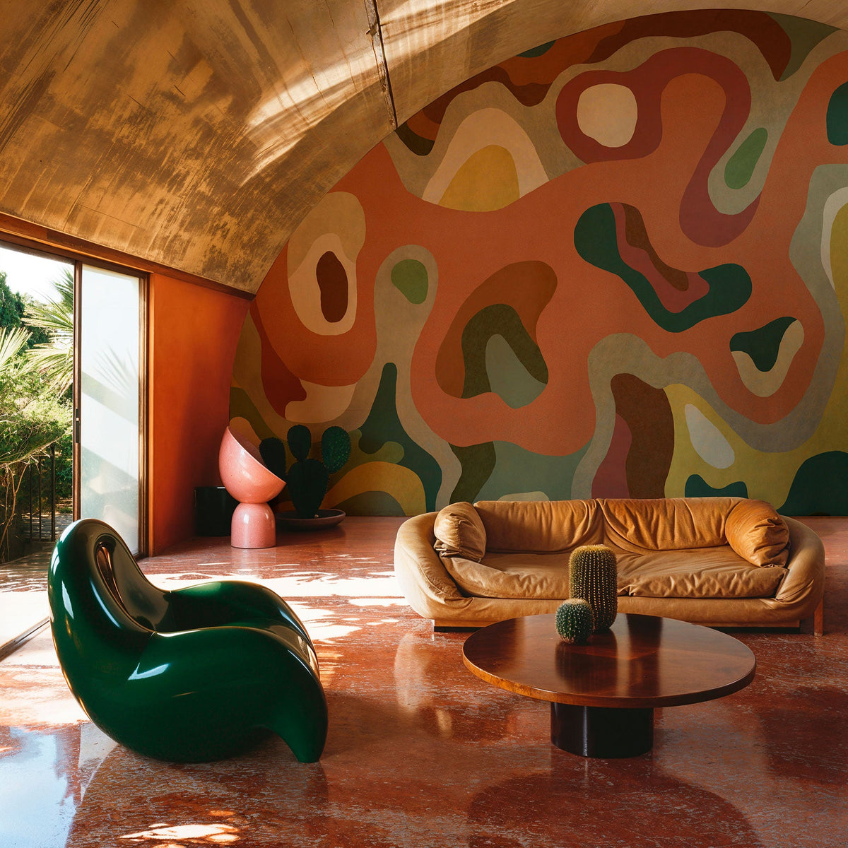 Burle Terracota Bossa Nova Mural by Tres Tintas (400x280cm)