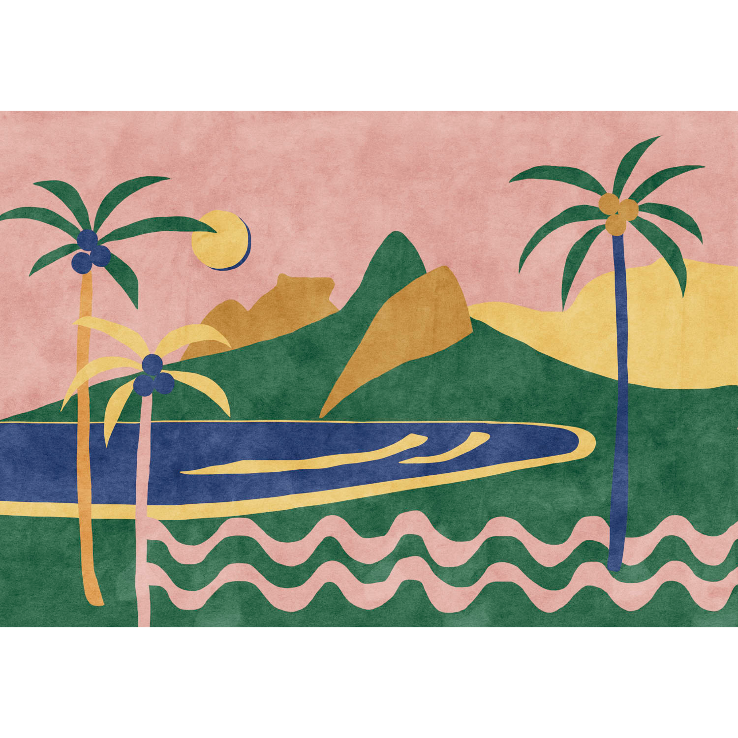 Janeiro Rosa Bossa Nova Mural by Tres Tintas (400x280cm)