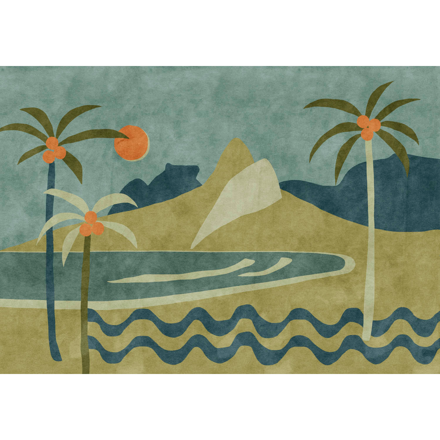 Janeiro Indigo Bossa Nova Mural by Tres Tintas (400x280cm)