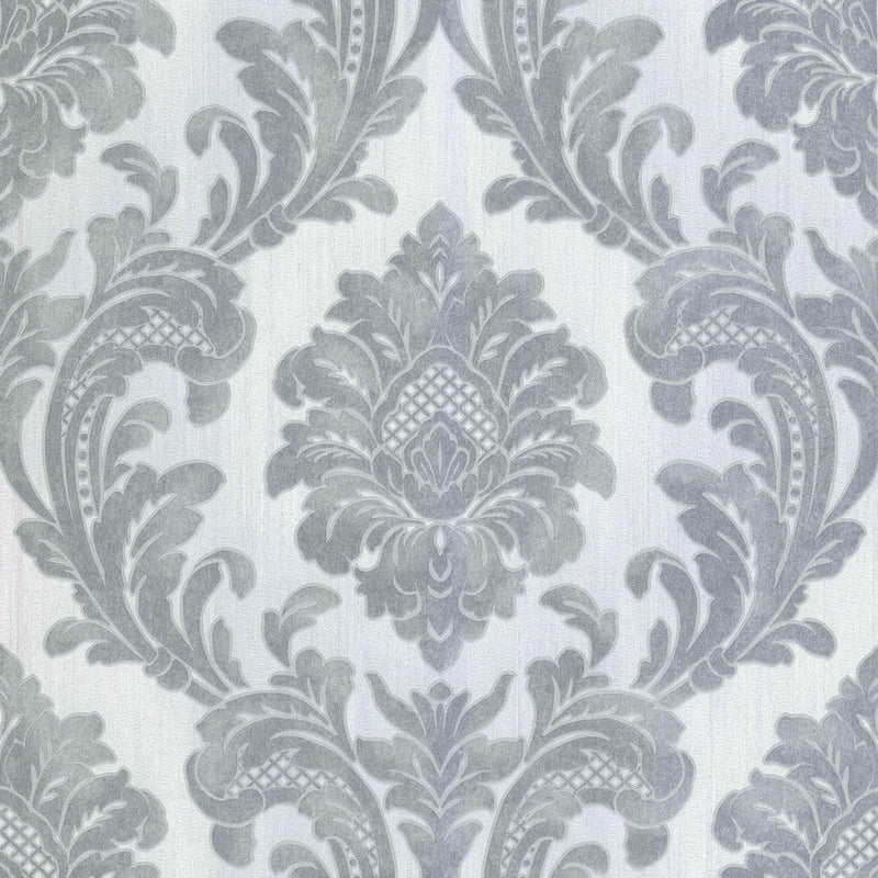 M95585 Milano Damask Silver Wallpaper by Fine DŽcor