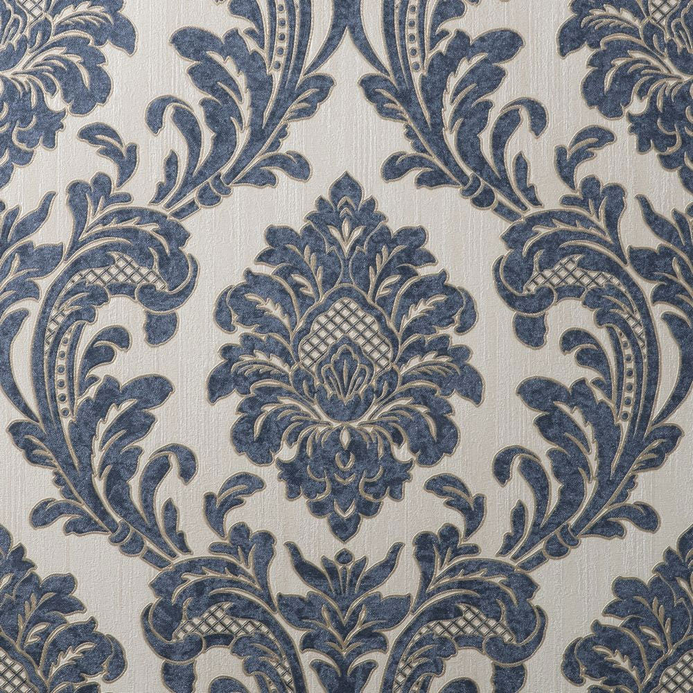 M95622 Milano Vymura Damask Blue Wallpaper by Fine DŽcor