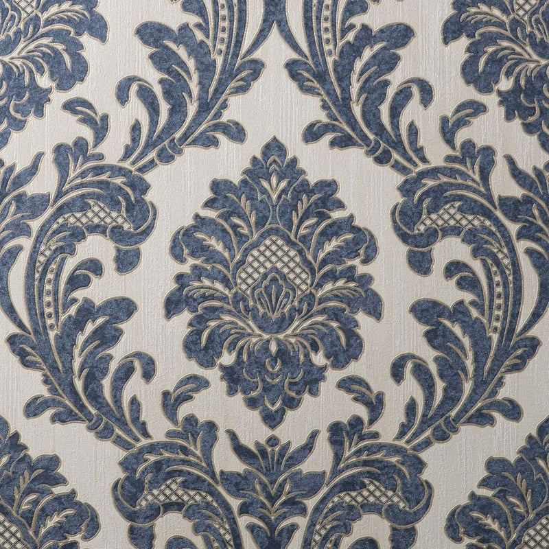 M95622 Milano Vymura Damask Blue Wallpaper by Fine DŽcor