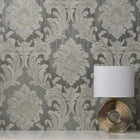 M95623 Milano Vymura Damask Grey Wallpaper by Fine DŽcor