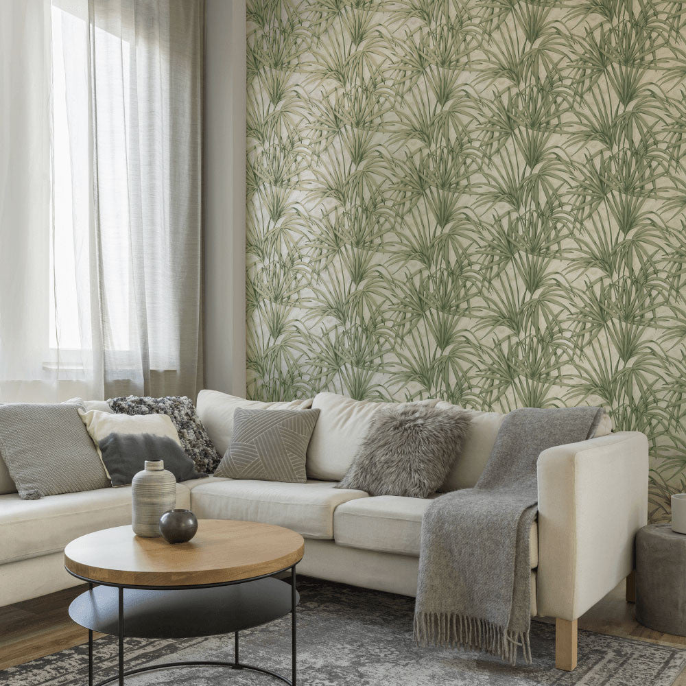 M95624 Milano Vymura Palm Leaf Green Wallpaper by Fine DŽcor