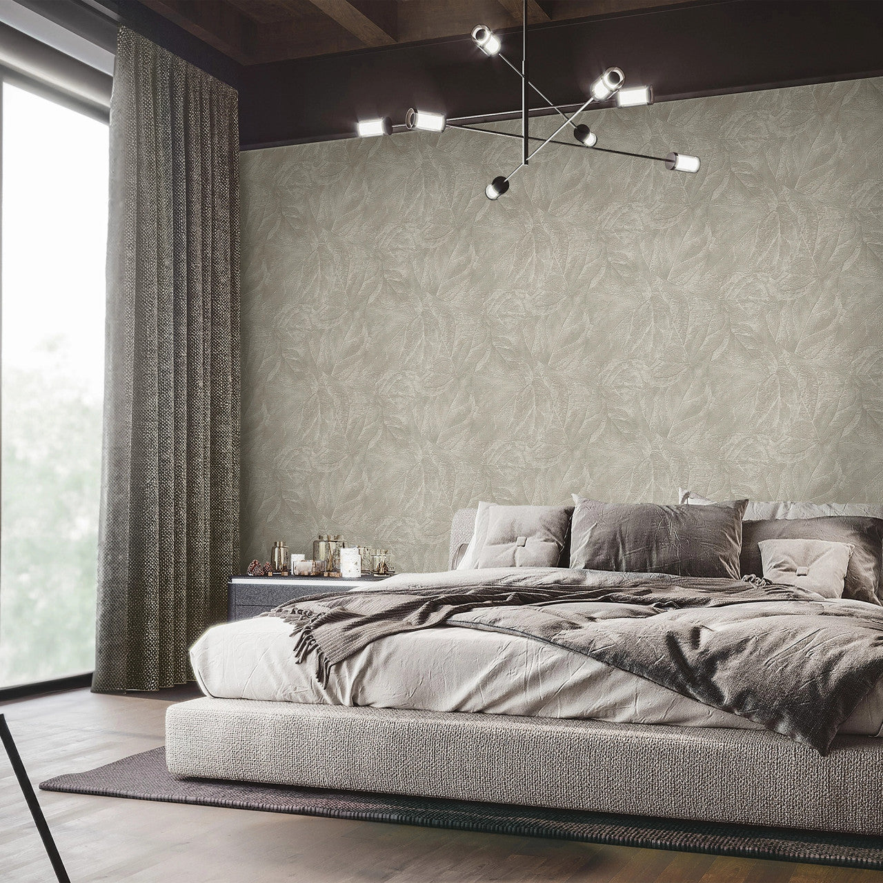 M95663 Aspen Leaf Stone Vymura Wallpaper by Fine Decor