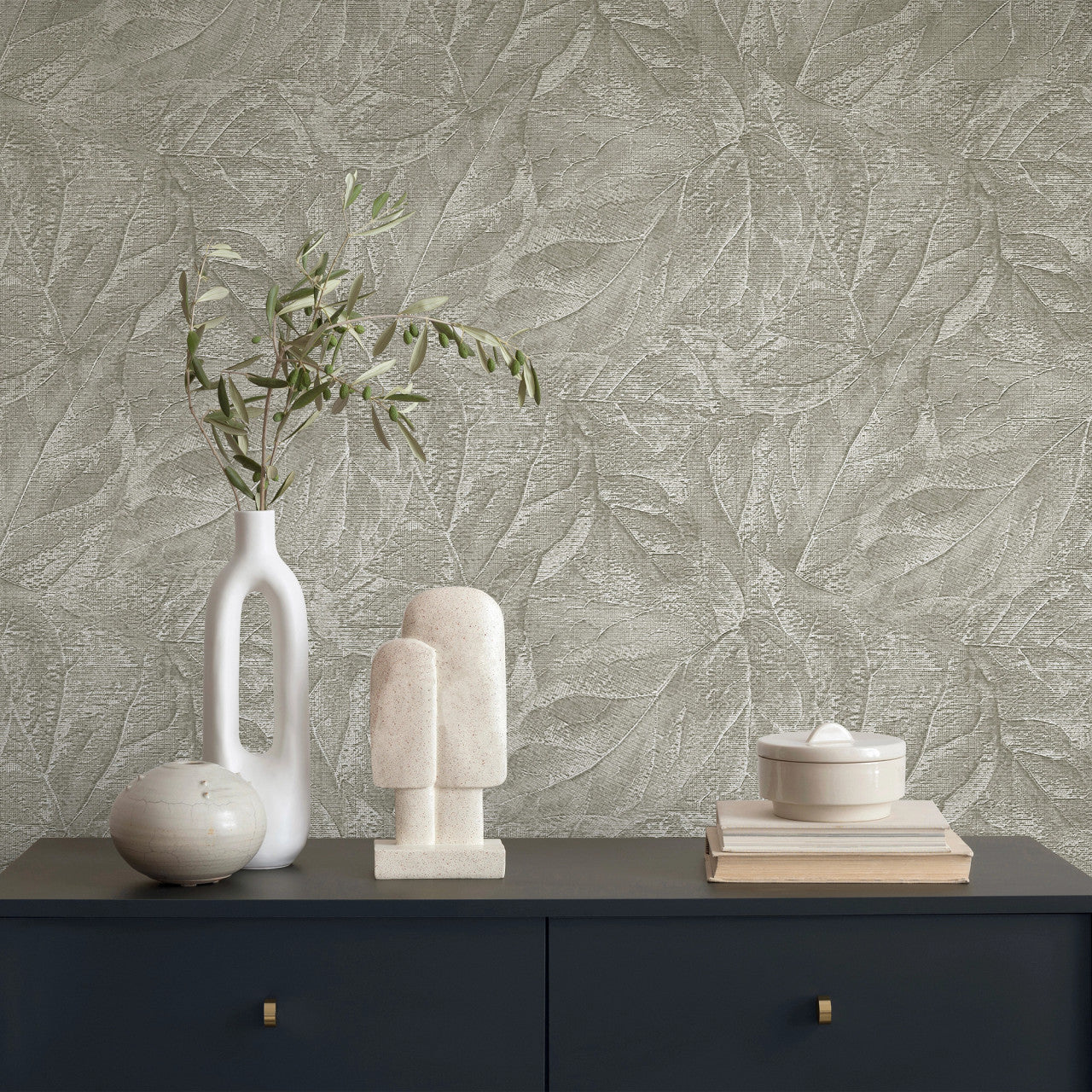 M95663 Aspen Leaf Stone Vymura Wallpaper by Fine Decor