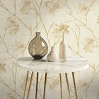 M95672 Sofia Sprig Gold Vymura Wallpaper by Fine Decor