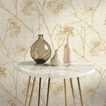 M95672 Sofia Sprig Gold Vymura Wallpaper by Fine Decor