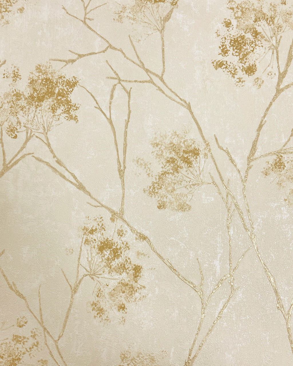 M95672 Sofia Sprig Gold Vymura Wallpaper by Fine Decor