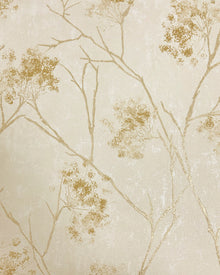 M95672 Sofia Sprig Gold Vymura Wallpaper by Fine Decor