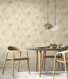 M95672 Sofia Sprig Gold Vymura Wallpaper by Fine Decor