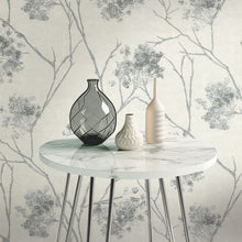 M95673 Sofia Sprig Silver Vymura Wallpaper by Fine Decor