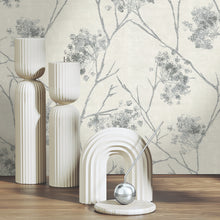 M95673 Sofia Sprig Silver Vymura Wallpaper by Fine Decor