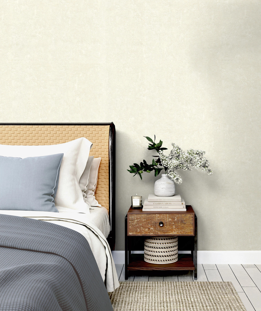 M95675 Sofia Texture Soft White Vymura Wallpaper by Fine Decor