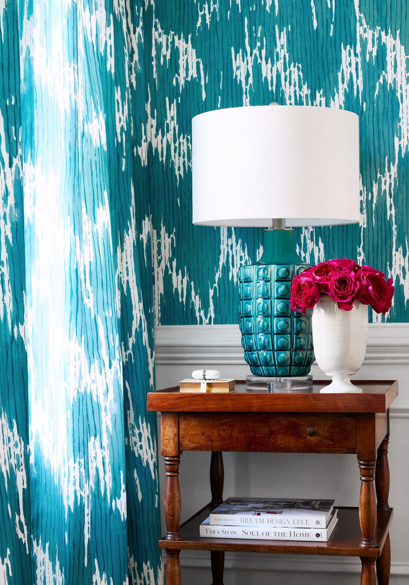 F920819 Maverick Blue Eden Fabric by Thibaut