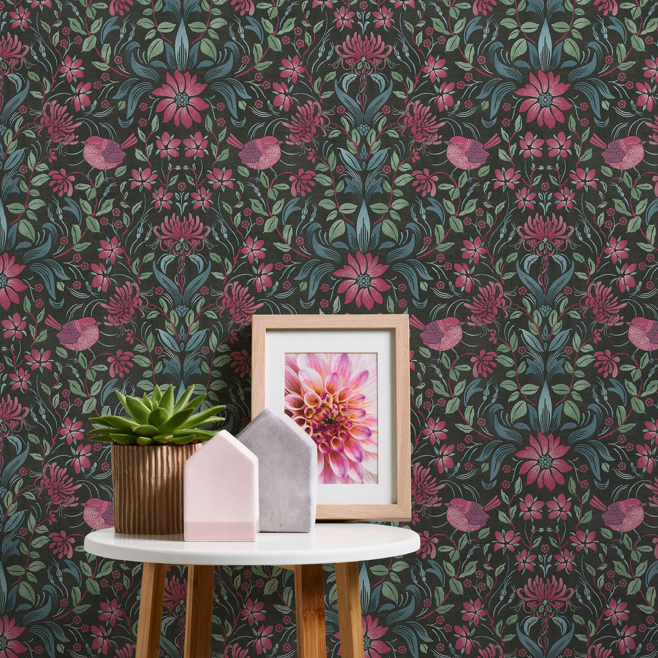 MC61004 Floral Bird Motif Maison Charme Wallpaper By Galerie