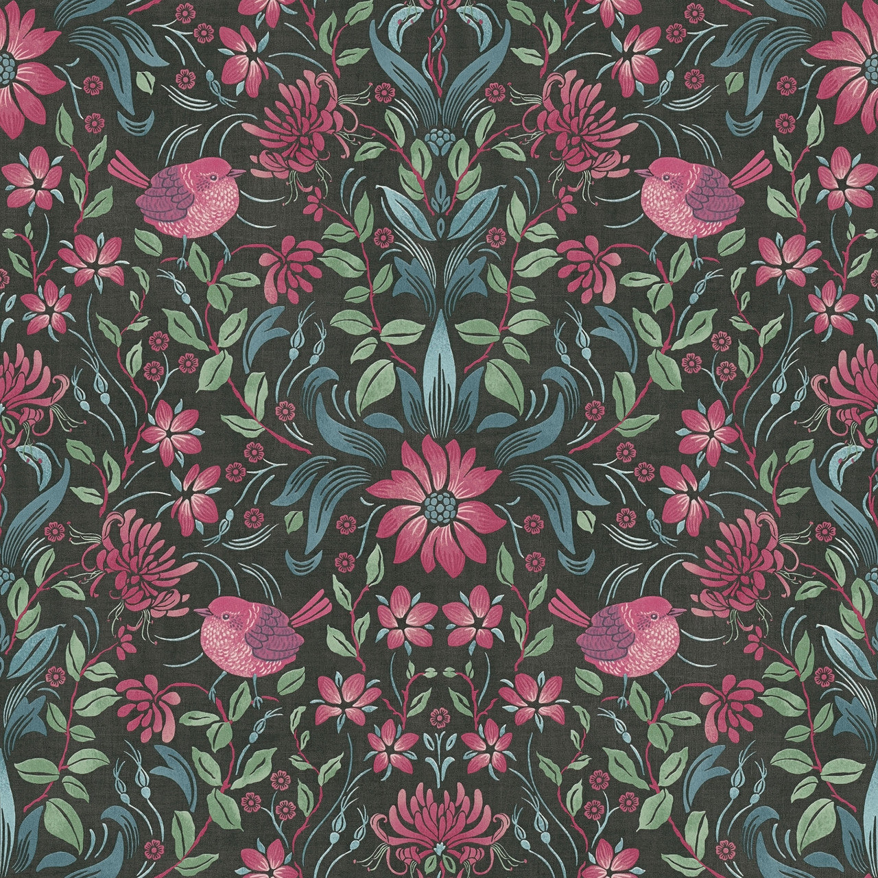 MC61004 Floral Bird Motif Maison Charme Wallpaper By Galerie