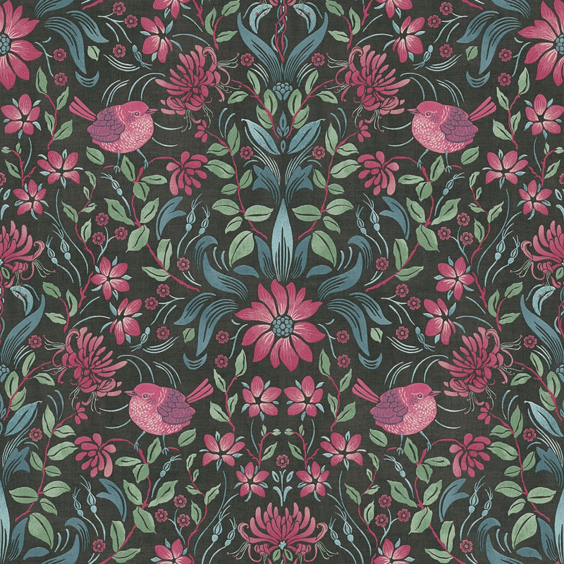 MC61004 Floral Bird Motif Maison Charme Wallpaper By Galerie