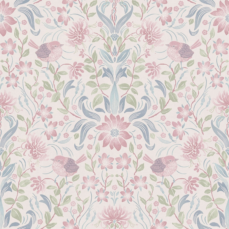 MC61008 Floral Bird Motif Maison Charme Wallpaper By Galerie