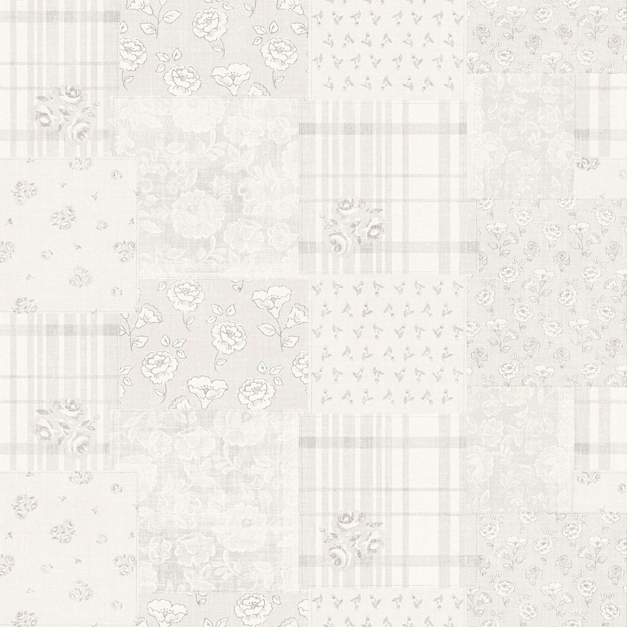 MC61041 Patchwork Vintage Floral Motif Maison Charme Wallpaper By Galerie