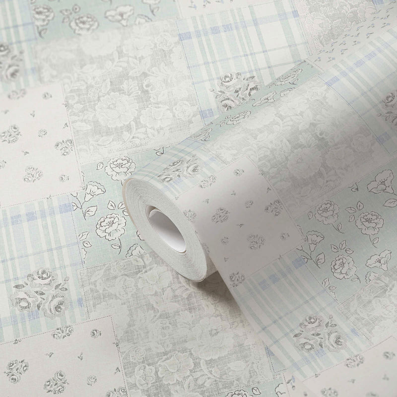 MC61044 Patchwork Vintage Floral Motif Maison Charme Wallpaper By Galerie