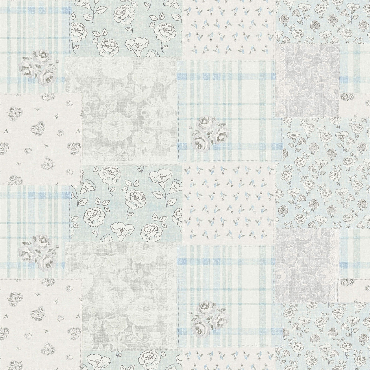 MC61044 Patchwork Vintage Floral Motif Maison Charme Wallpaper By Galerie