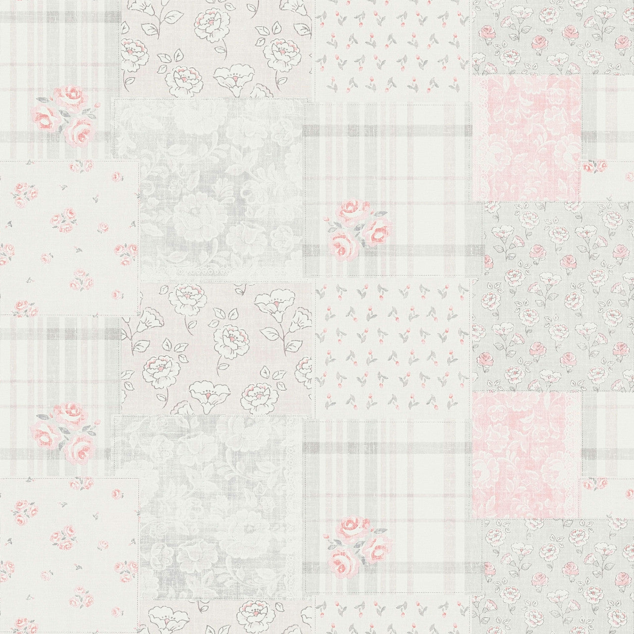 MC61047 Patchwork Vintage Floral Motif Maison Charme Wallpaper By Galerie