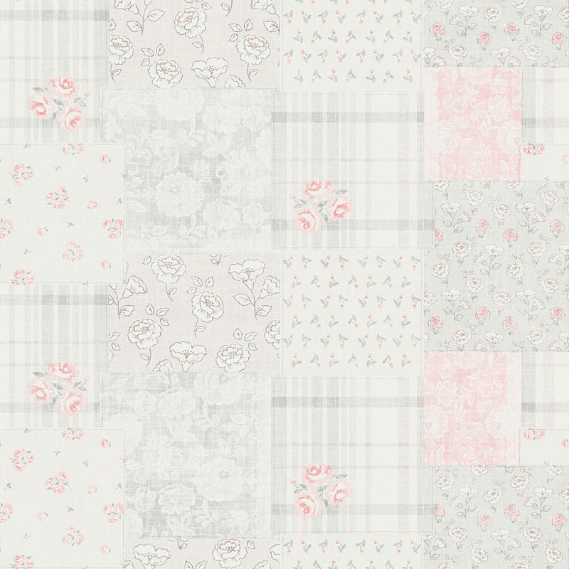 MC61047 Patchwork Vintage Floral Motif Maison Charme Wallpaper By Galerie