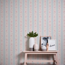 MC61051 Vintage Rose Stripe Motif Maison Charme Wallpaper By Galerie