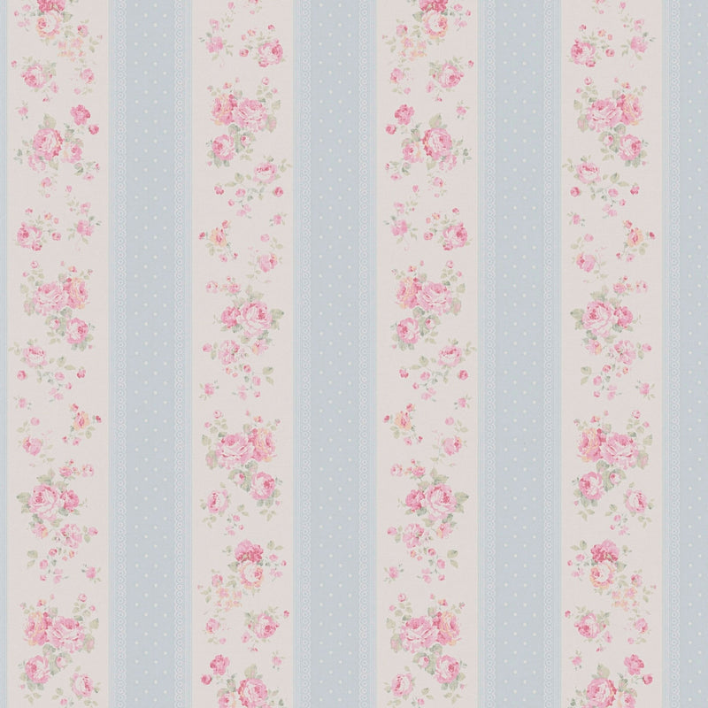 MC61051 Vintage Rose Stripe Motif Maison Charme Wallpaper By Galerie