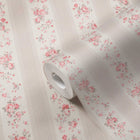 MC61053 Vintage Rose Stripe Motif Maison Charme Wallpaper By Galerie