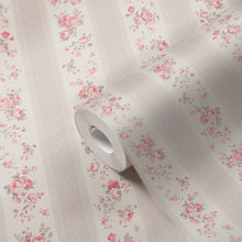 MC61053 Vintage Rose Stripe Motif Maison Charme Wallpaper By Galerie
