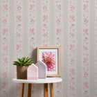 MC61053 Vintage Rose Stripe Motif Maison Charme Wallpaper By Galerie