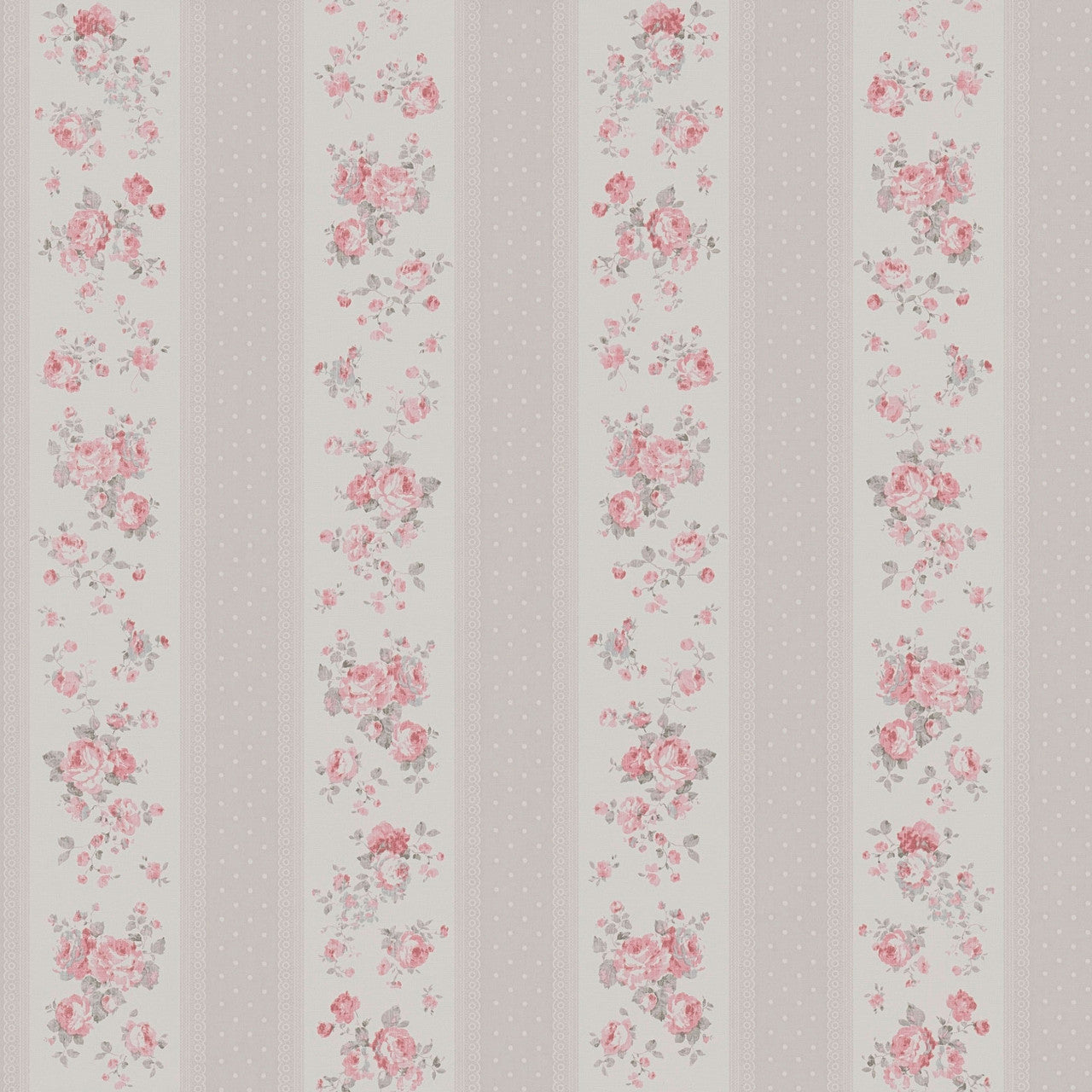 MC61053 Vintage Rose Stripe Motif Maison Charme Wallpaper By Galerie