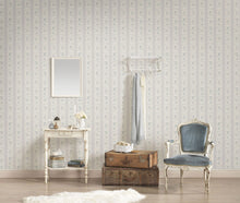 MC61055 Vintage Rose Stripe Motif Maison Charme Wallpaper By Galerie