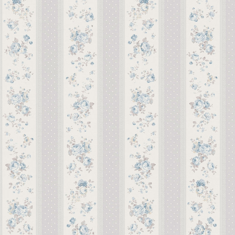 MC61055 Vintage Rose Stripe Motif Maison Charme Wallpaper By Galerie
