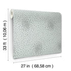MD7101 Petite Leaves Spa & Silver Modern Metals Wallpaper by York Wallcoverings