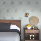 MD7101 Petite Leaves Spa & Silver Modern Metals Wallpaper by York Wallcoverings