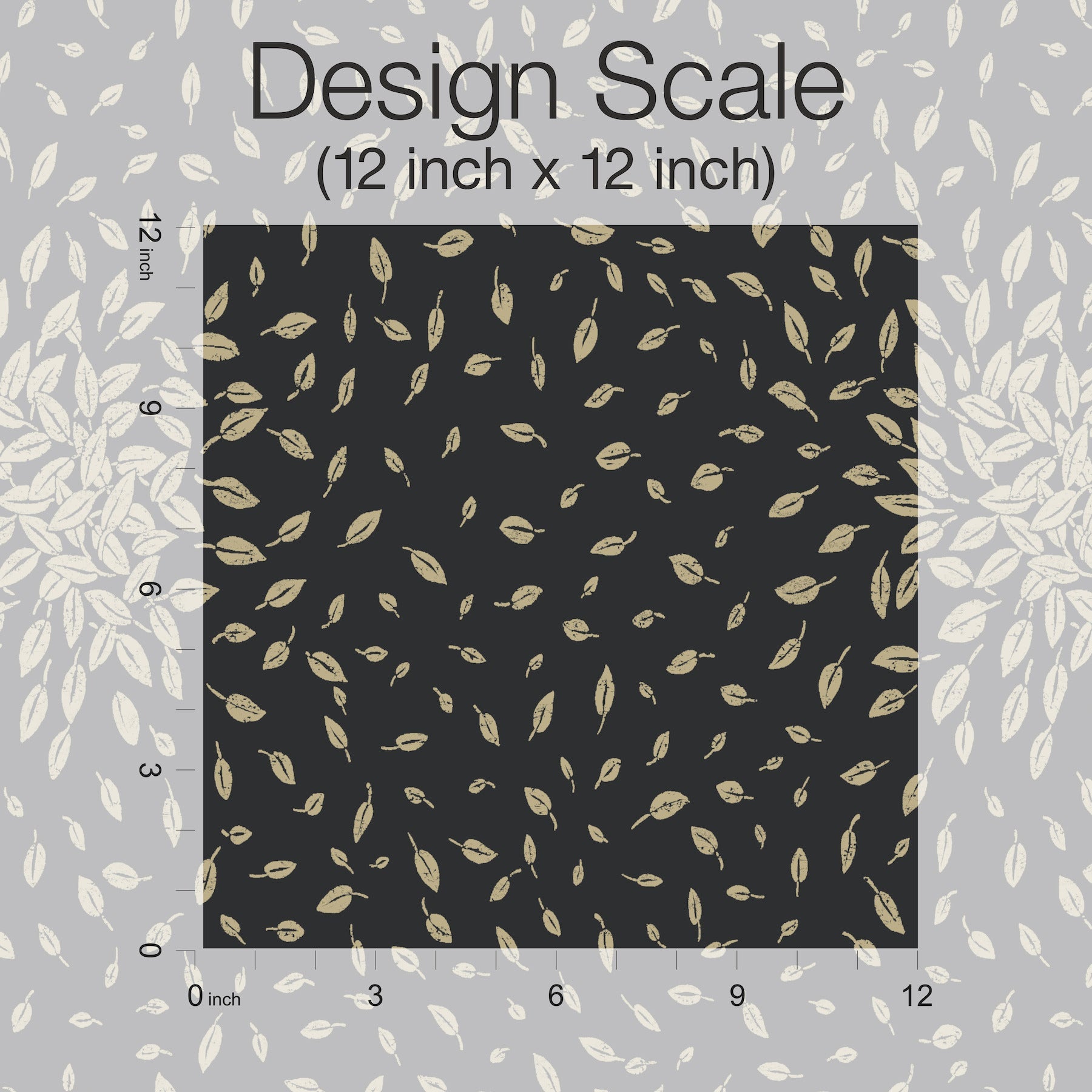 MD7102 Petite Leaves Black & Gold Modern Metals Wallpaper by York Wallcoverings
